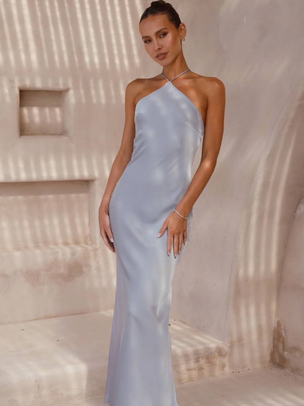 Billy J--CHIARA MAXI DRESS - STEEL BLUE
